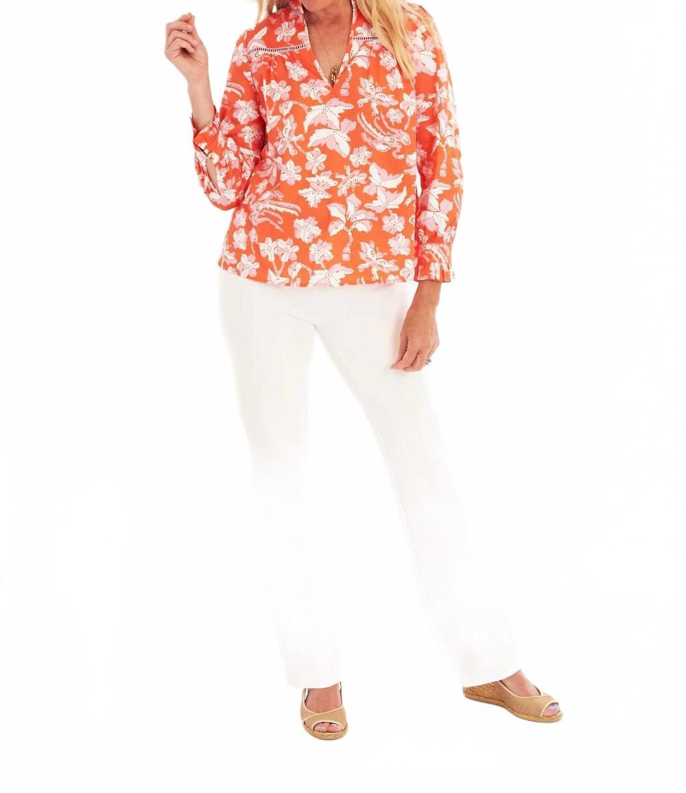 NEW CK BRADLEY aspen blouse in lingren papaya